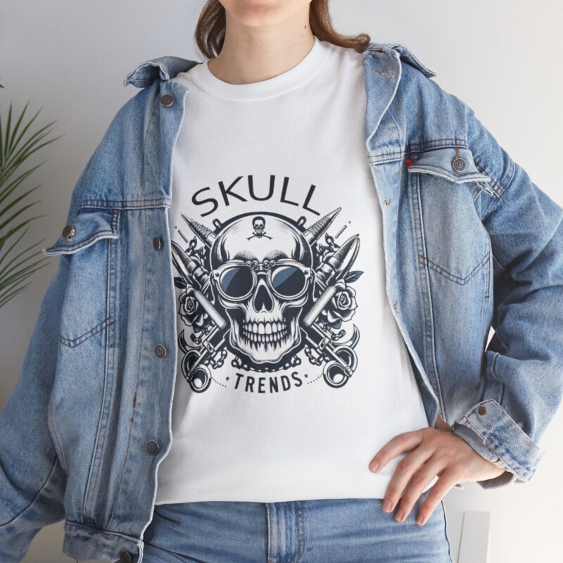 Skull Trends Logo Tshirt - Unisex Heavy Cotton Tee - Image 23