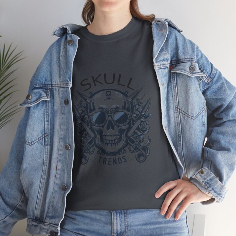 Skull Trends Logo Tshirt - Unisex Heavy Cotton Tee - Image 320