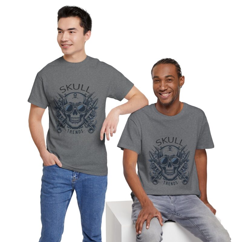 Skull Trends Logo Tshirt - Unisex Heavy Cotton Tee - Image 242