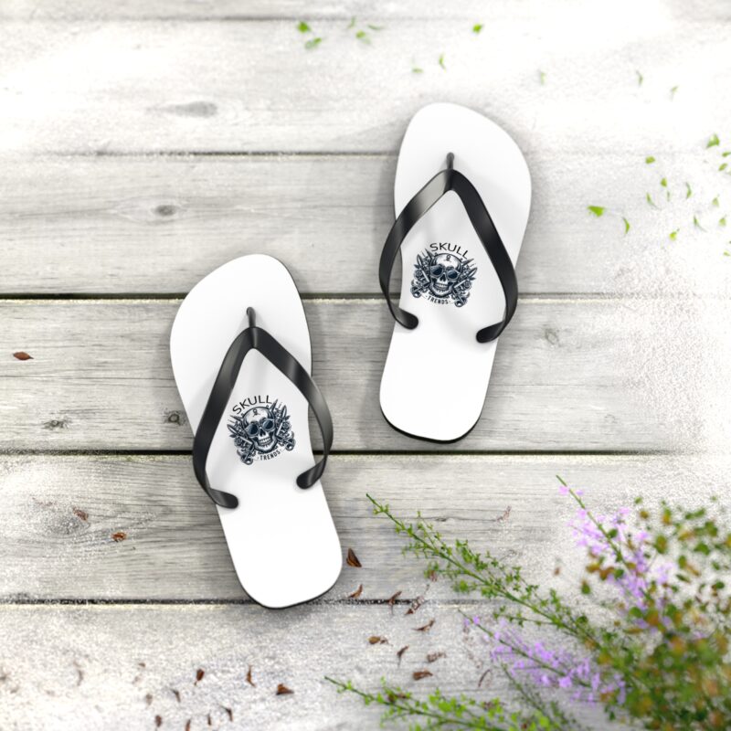 Skull Trends - Unisex Logo Flip Flops - Image 9