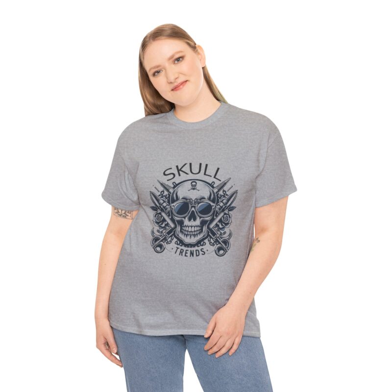 Skull Trends Logo Tshirt - Unisex Heavy Cotton Tee - Image 147