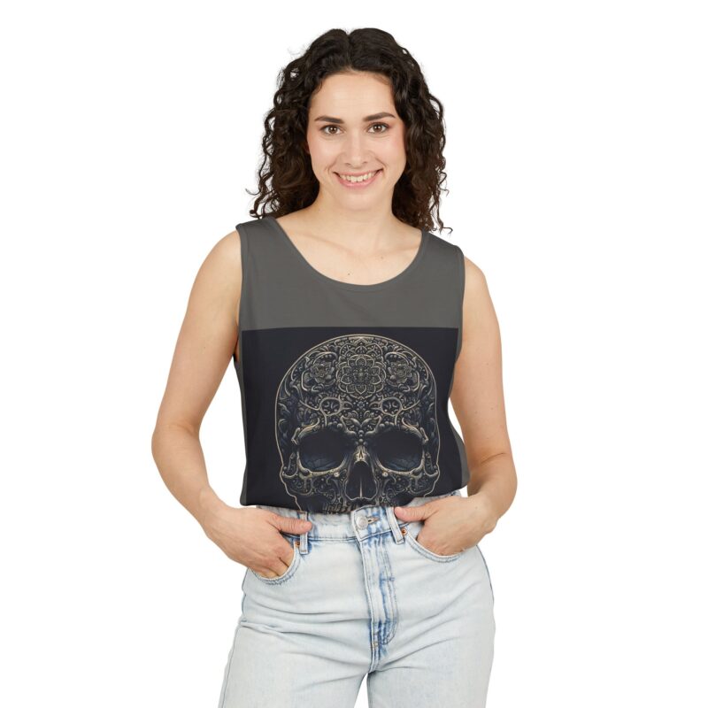 Large Skull - Unisex Garment-Dyed Tank Top - Image 11