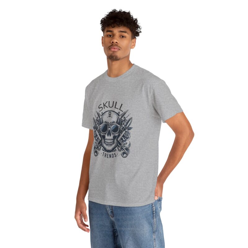 Skull Trends Logo Tshirt - Unisex Heavy Cotton Tee - Image 149