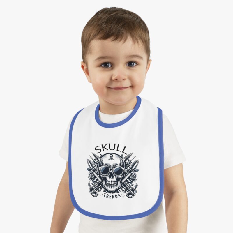 Skull Trends - Baby Contrast Trim Jersey Bib - Image 2