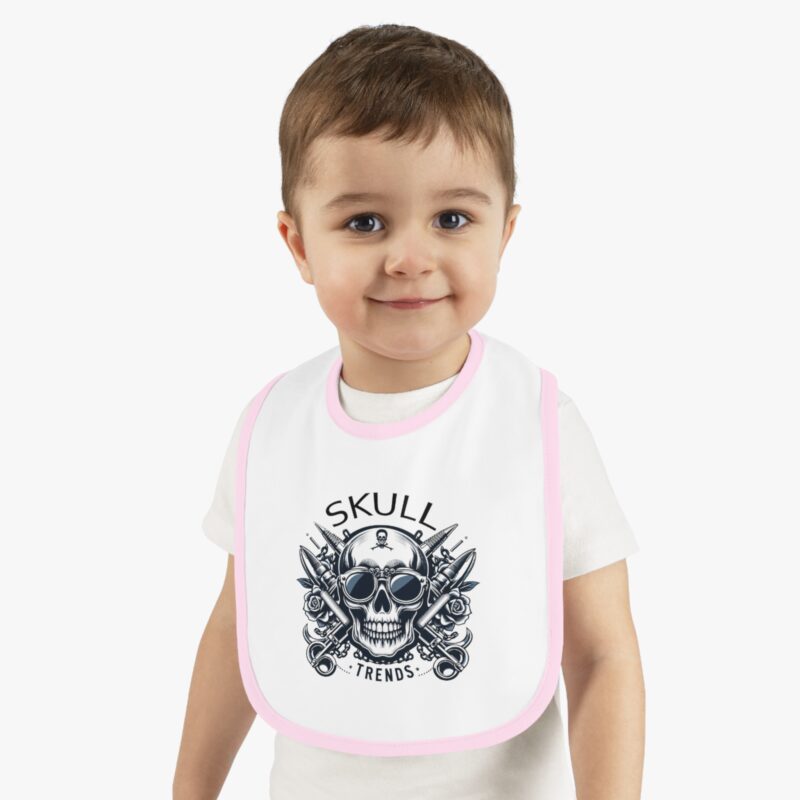 Skull Trends - Baby Contrast Trim Jersey Bib - Image 11