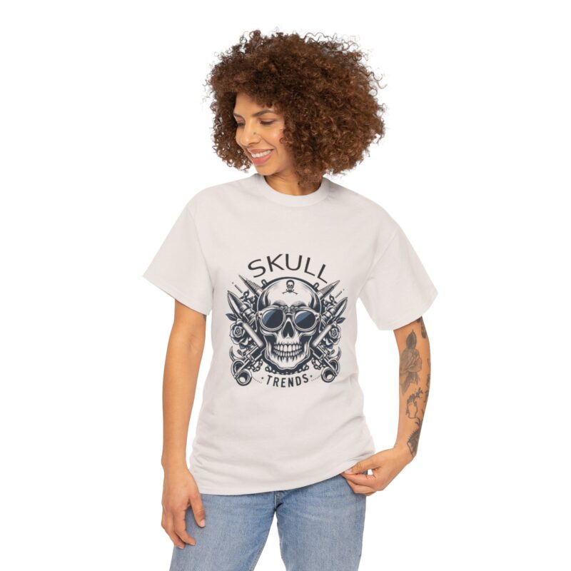 Skull Trends Logo Tshirt - Unisex Heavy Cotton Tee - Image 119