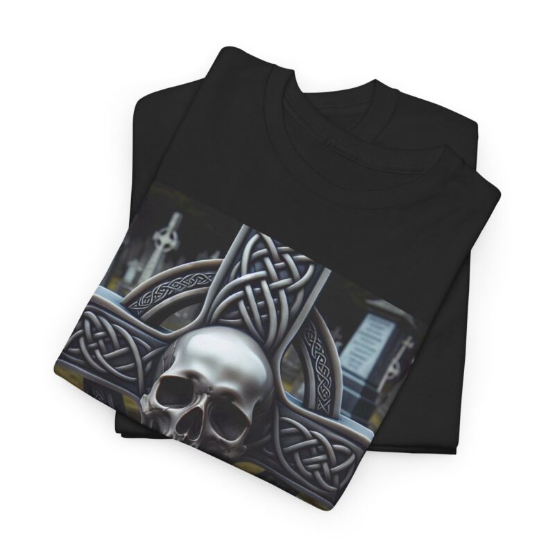 Skull Trends - Celtic Cross Unisex Heavy Cotton Tee - Image 5