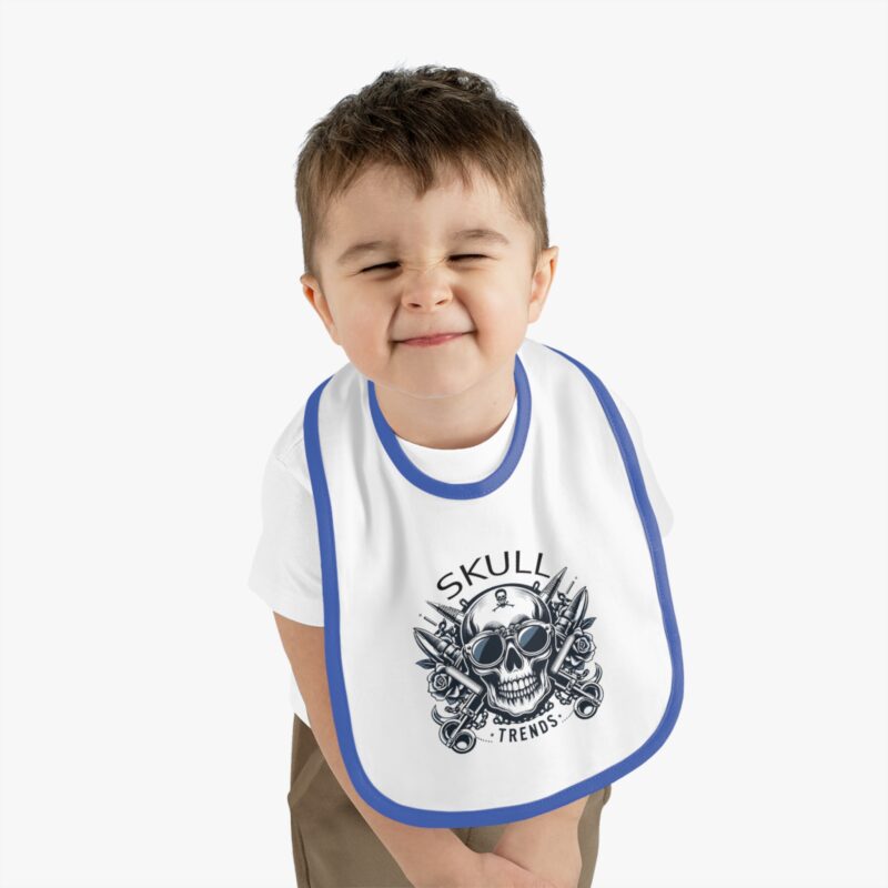 Skull Trends - Baby Contrast Trim Jersey Bib - Image 3