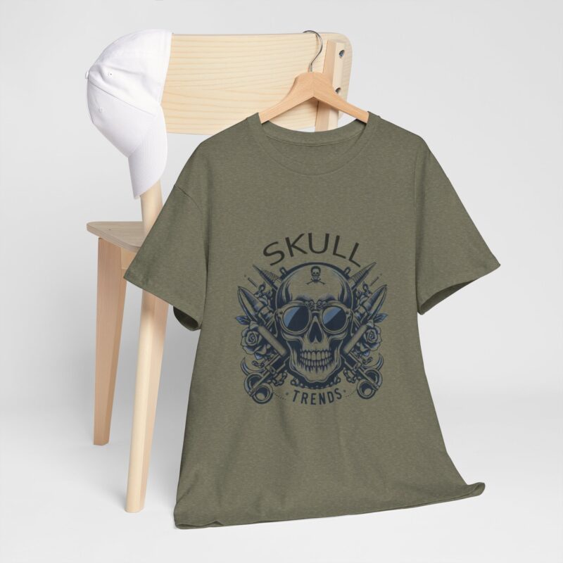 Skull Trends Logo Tshirt - Unisex Heavy Cotton Tee - Image 170