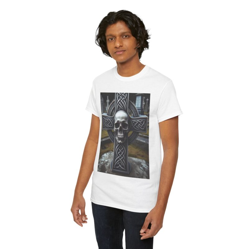 Skull Trends - Celtic Cross Unisex Heavy Cotton Tee - Image 46