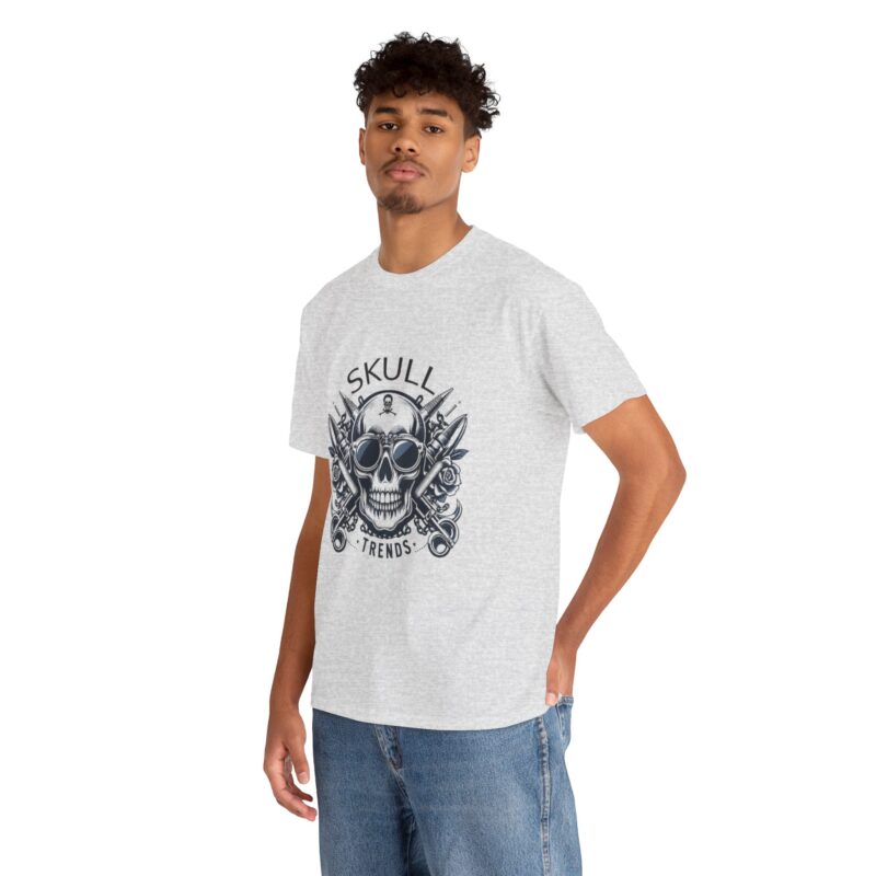 Skull Trends Logo Tshirt - Unisex Heavy Cotton Tee - Image 68