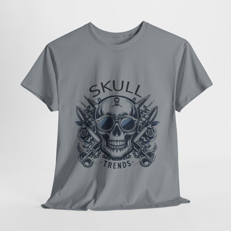 Skull Trends Logo Tshirt - Unisex Heavy Cotton Tee - Image 195