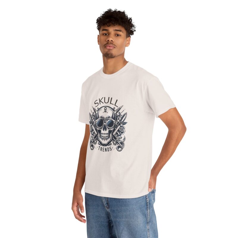 Skull Trends Logo Tshirt - Unisex Heavy Cotton Tee - Image 122