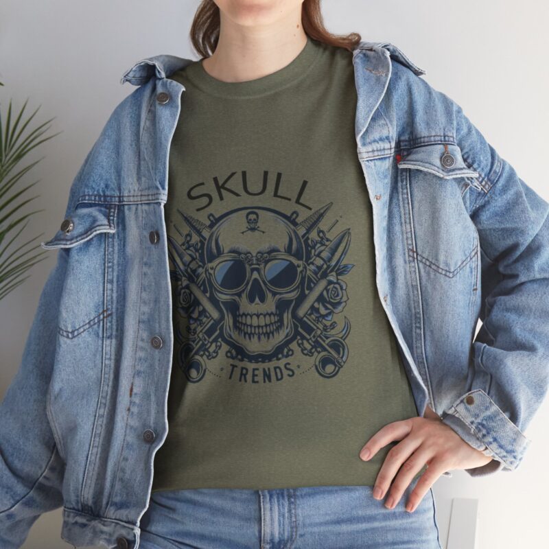 Skull Trends Logo Tshirt - Unisex Heavy Cotton Tee - Image 185