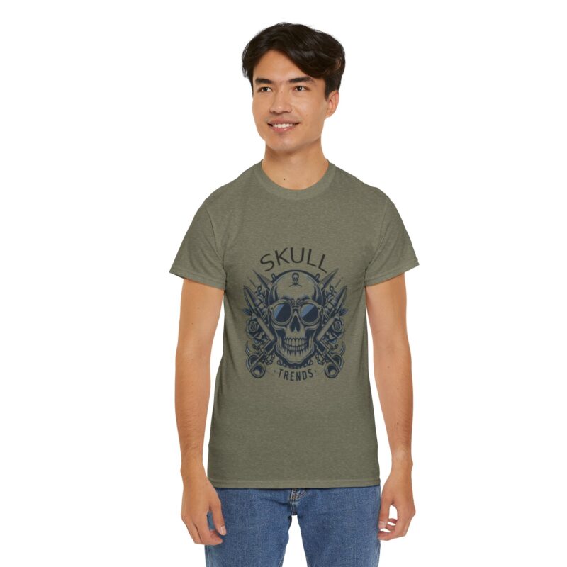 Skull Trends Logo Tshirt - Unisex Heavy Cotton Tee - Image 183