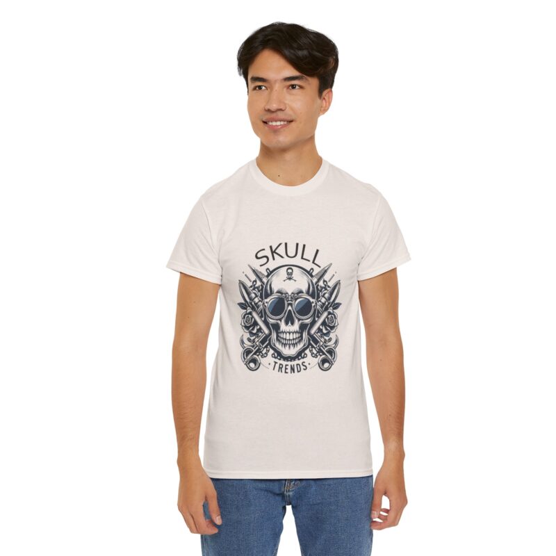 Skull Trends Logo Tshirt - Unisex Heavy Cotton Tee - Image 129