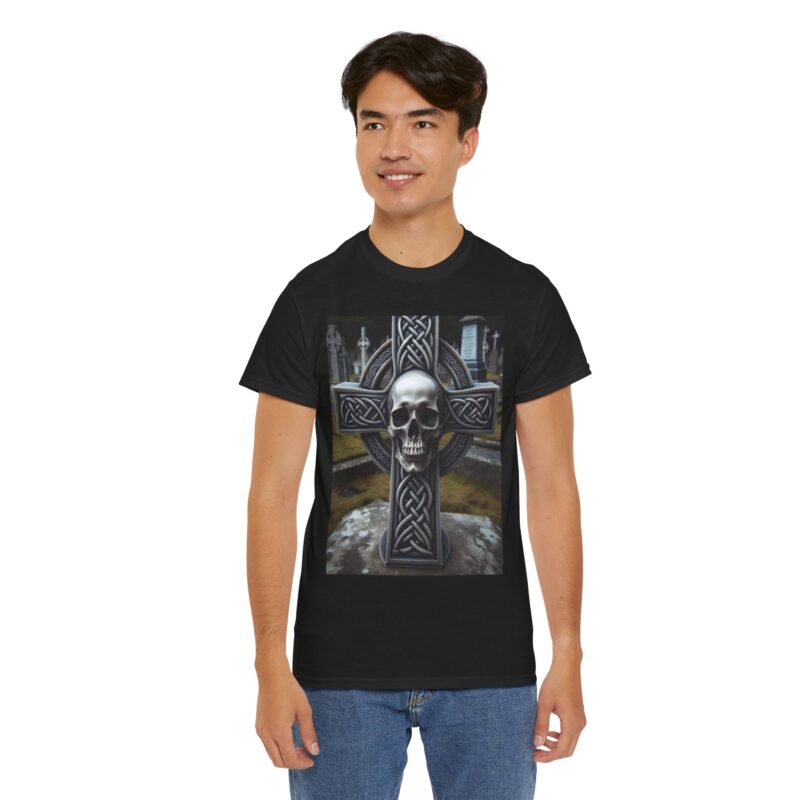 Skull Trends - Celtic Cross Unisex Heavy Cotton Tee - Image 21