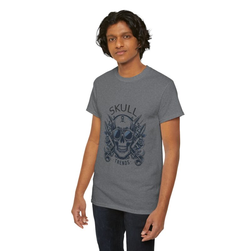 Skull Trends Logo Tshirt - Unisex Heavy Cotton Tee - Image 235