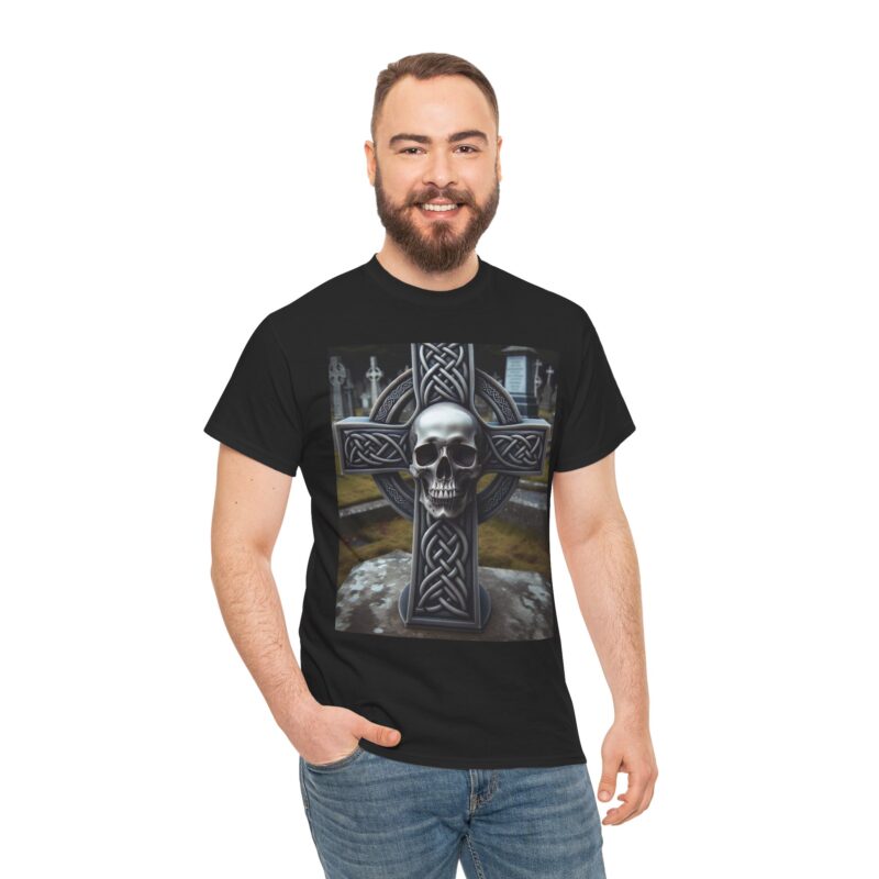 Skull Trends - Celtic Cross Unisex Heavy Cotton Tee - Image 13