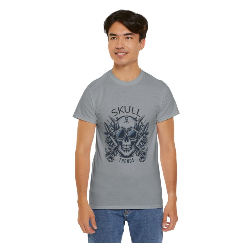 Skull Trends Logo Tshirt - Unisex Heavy Cotton Tee - Image 210