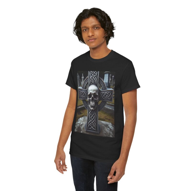 Skull Trends - Celtic Cross Unisex Heavy Cotton Tee - Image 19