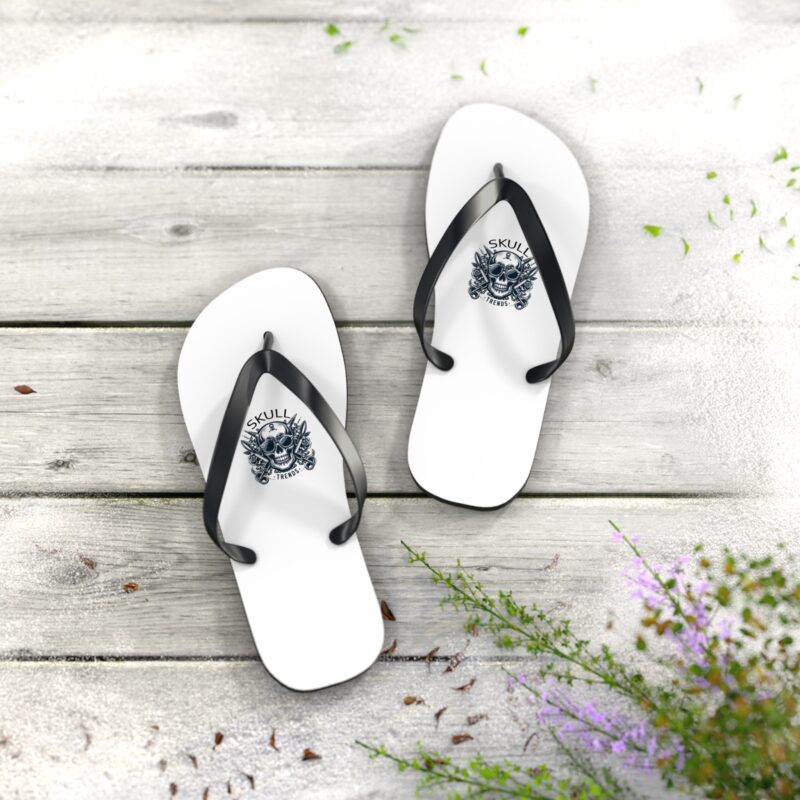 Skull Trends - Unisex Logo Flip Flops - Image 14