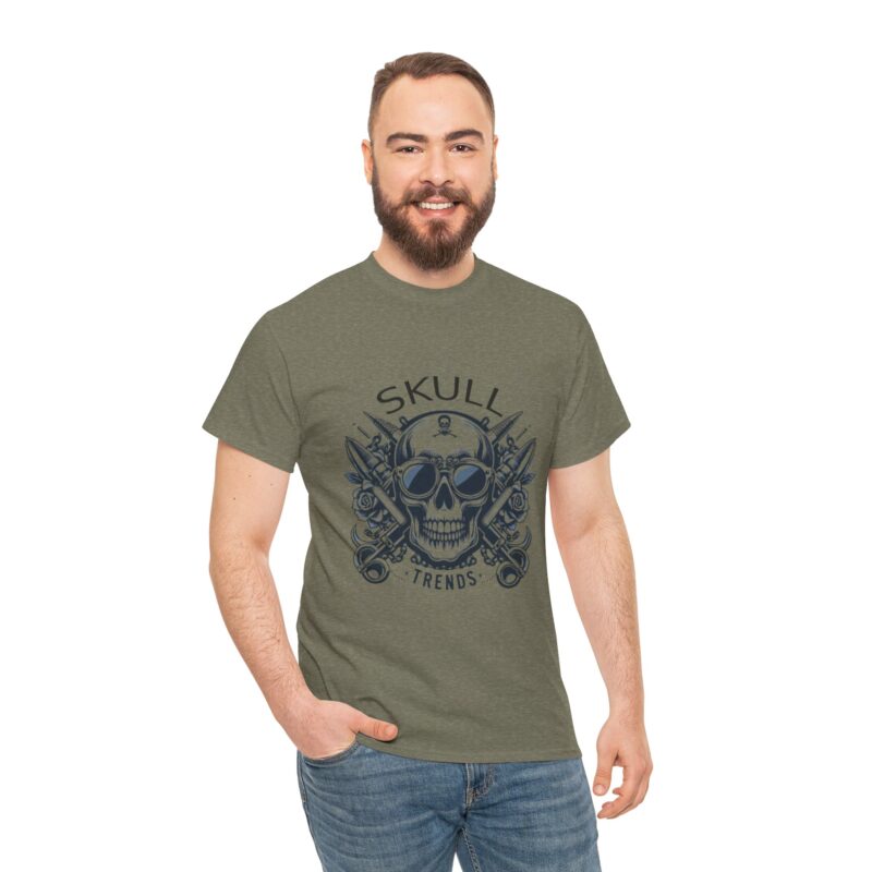 Skull Trends Logo Tshirt - Unisex Heavy Cotton Tee - Image 175