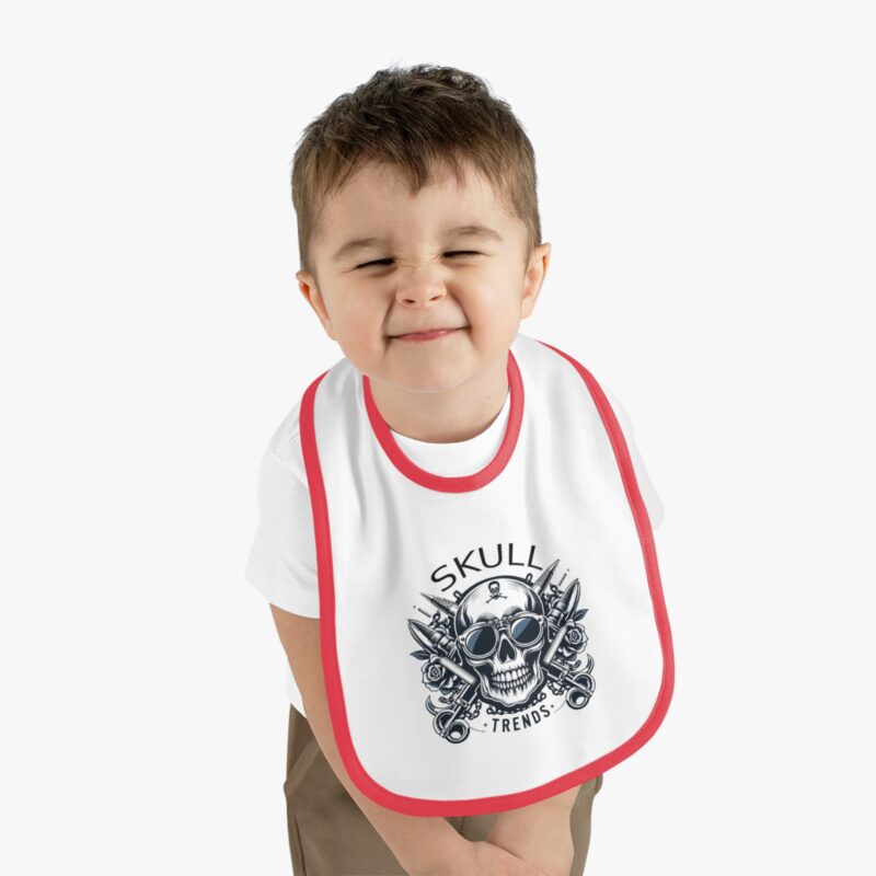 Skull Trends - Baby Contrast Trim Jersey Bib - Image 15