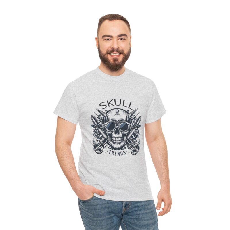 Skull Trends Logo Tshirt - Unisex Heavy Cotton Tee - Image 67