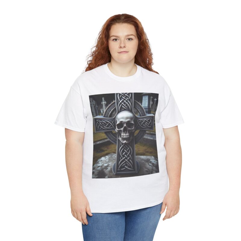 Skull Trends - Celtic Cross Unisex Heavy Cotton Tee - Image 42