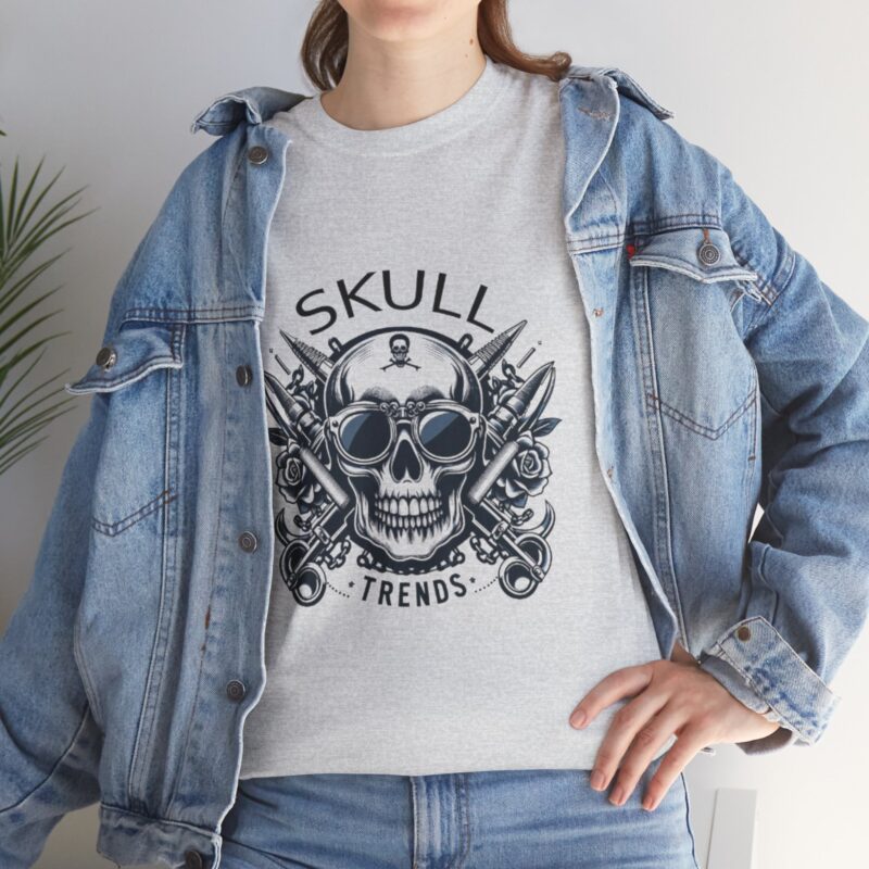 Skull Trends Logo Tshirt - Unisex Heavy Cotton Tee - Image 77