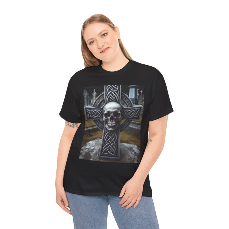 Skull Trends - Celtic Cross Unisex Heavy Cotton Tee - Image 12