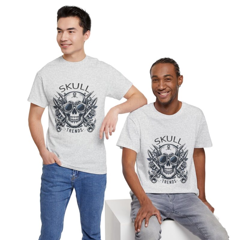 Skull Trends Logo Tshirt - Unisex Heavy Cotton Tee - Image 80