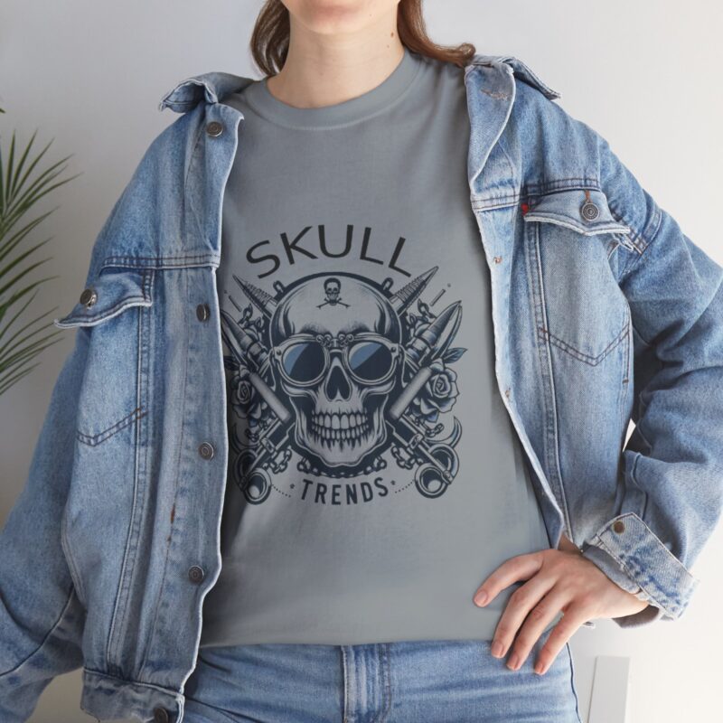 Skull Trends Logo Tshirt - Unisex Heavy Cotton Tee - Image 212