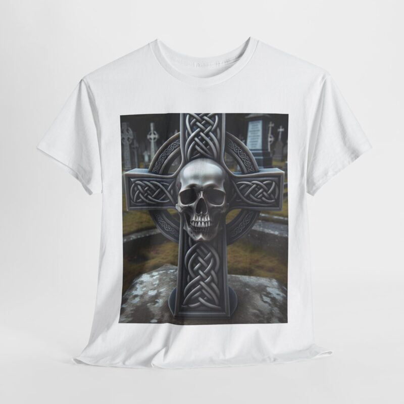 Skull Trends - Celtic Cross Unisex Heavy Cotton Tee - Image 33