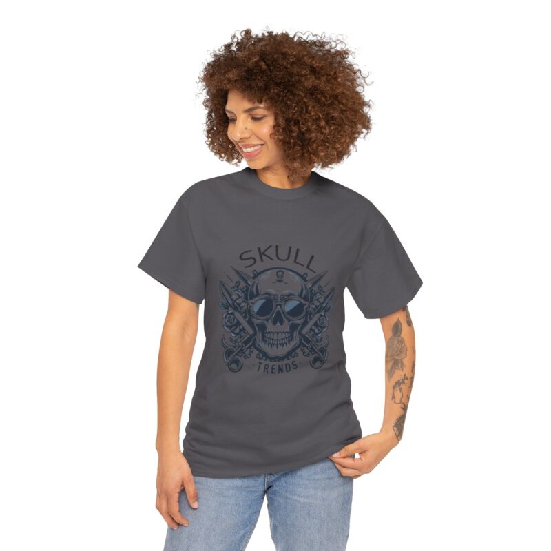 Skull Trends Logo Tshirt - Unisex Heavy Cotton Tee - Image 281