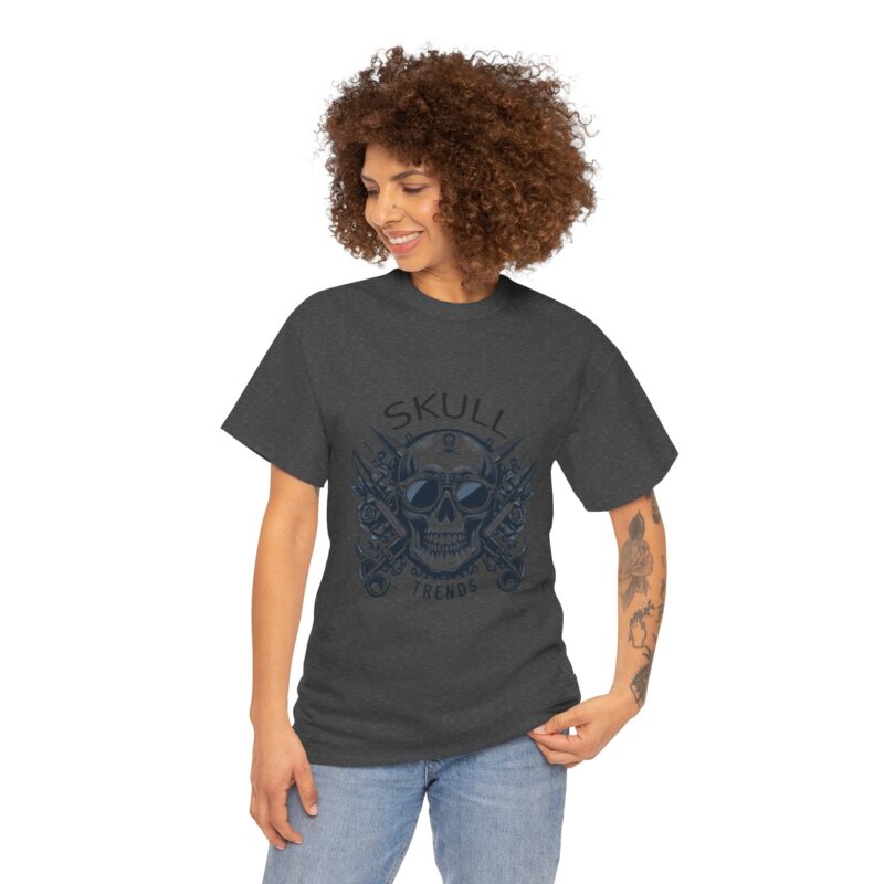 Skull Trends Logo Tshirt - Unisex Heavy Cotton Tee - Image 254