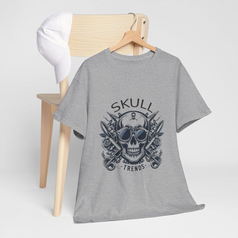 Skull Trends Logo Tshirt - Unisex Heavy Cotton Tee - Image 143