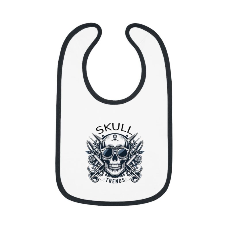 Skull Trends - Baby Contrast Trim Jersey Bib - Image 4