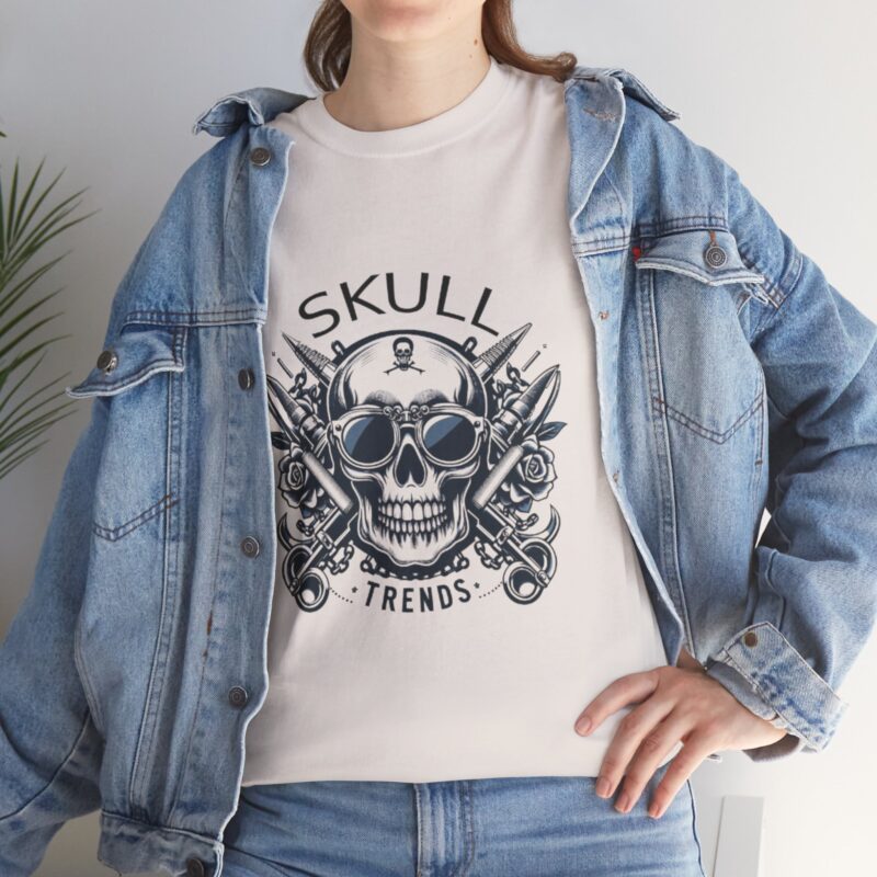 Skull Trends Logo Tshirt - Unisex Heavy Cotton Tee - Image 131