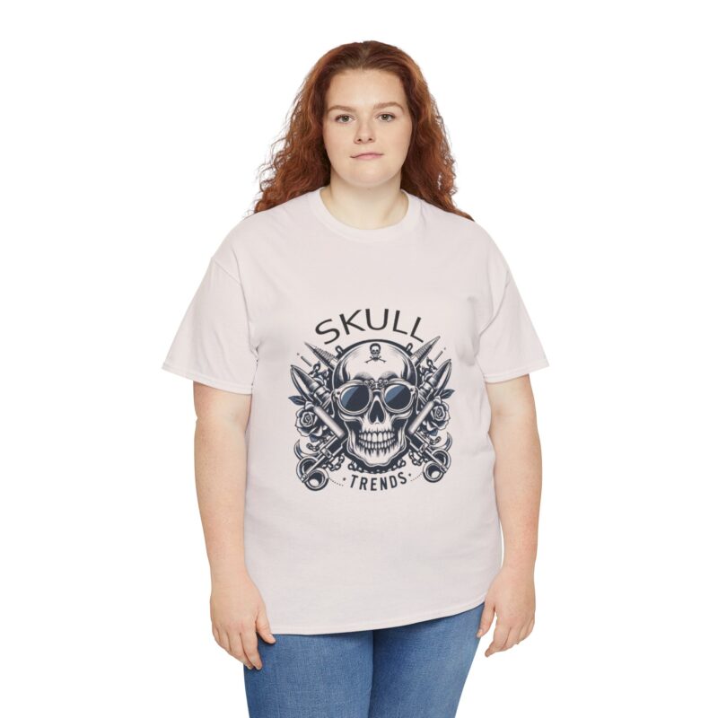 Skull Trends Logo Tshirt - Unisex Heavy Cotton Tee - Image 123