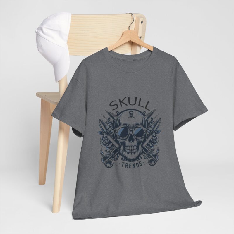 Skull Trends Logo Tshirt - Unisex Heavy Cotton Tee - Image 224