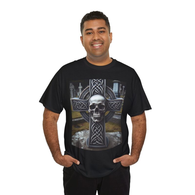 Skull Trends - Celtic Cross Unisex Heavy Cotton Tee - Image 17