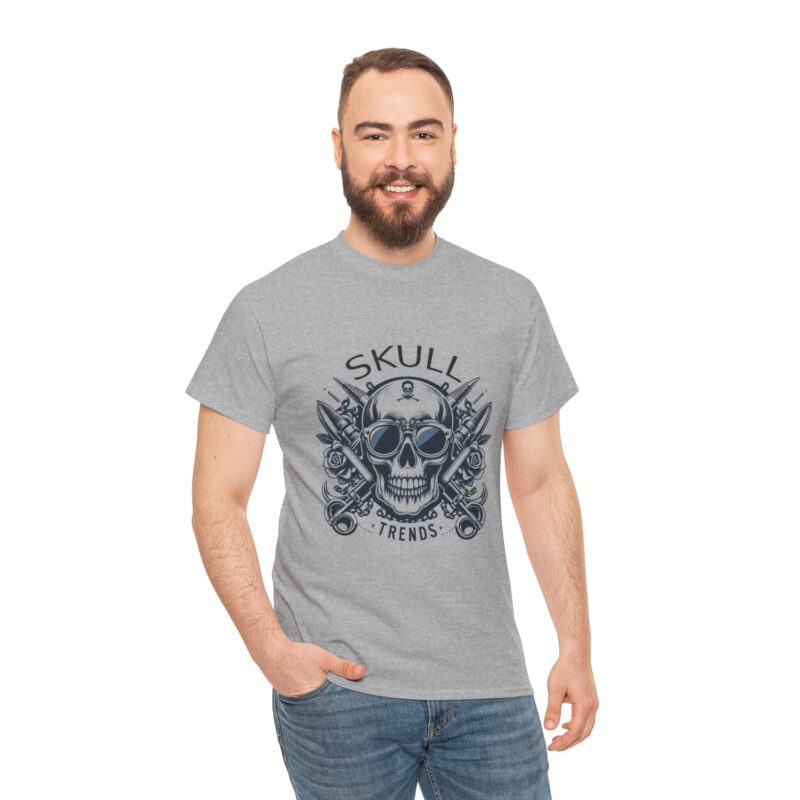 Skull Trends Logo Tshirt - Unisex Heavy Cotton Tee - Image 148