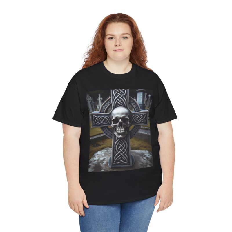 Skull Trends - Celtic Cross Unisex Heavy Cotton Tee - Image 15