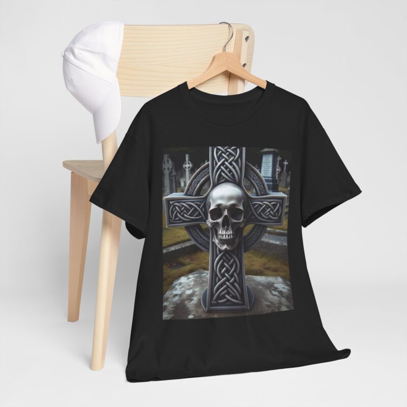 Skull Trends - Celtic Cross Unisex Heavy Cotton Tee - Image 8