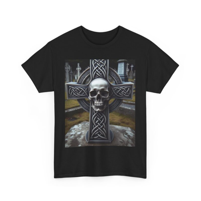 Skull Trends - Celtic Cross Unisex Heavy Cotton Tee - Image 3