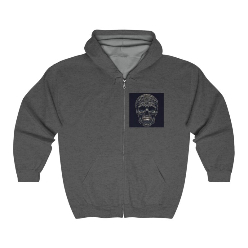 Large Skull - Unisex Heavy Blend™ Full Zip Hooded Sweatshirt - Image 3