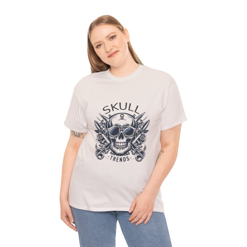 Skull Trends Logo Tshirt - Unisex Heavy Cotton Tee - Image 120