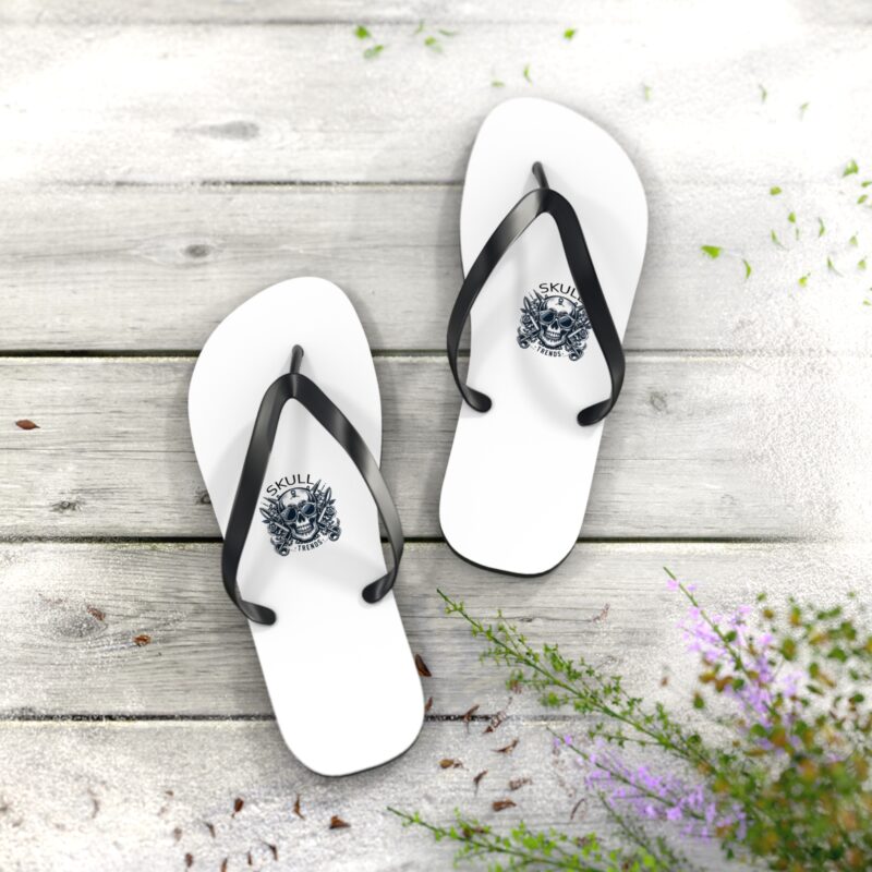 Skull Trends - Unisex Logo Flip Flops - Image 4